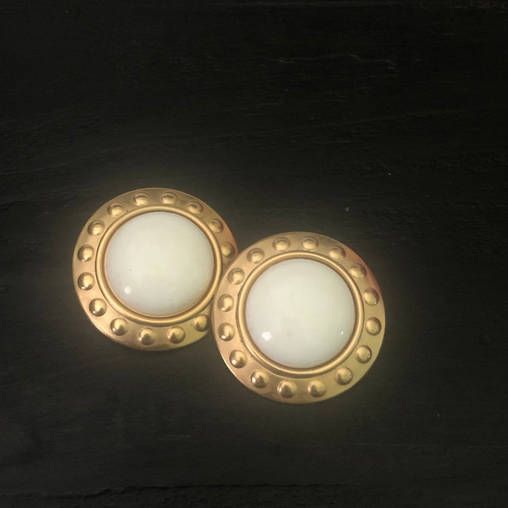 Gold Guilded Clip-On Earrings